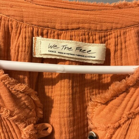 Free People Moving Mountains Oversized Shirt Long Sleeve Raw Hem Size S - Picture 4 of 7